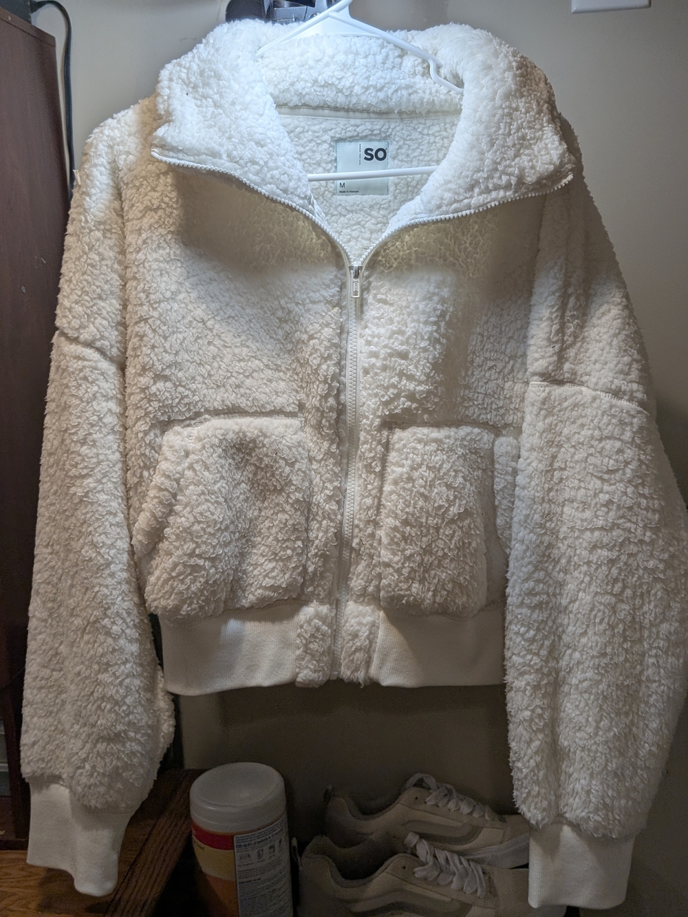 SO Cream Teddy Fleece Zip-Up Jacket